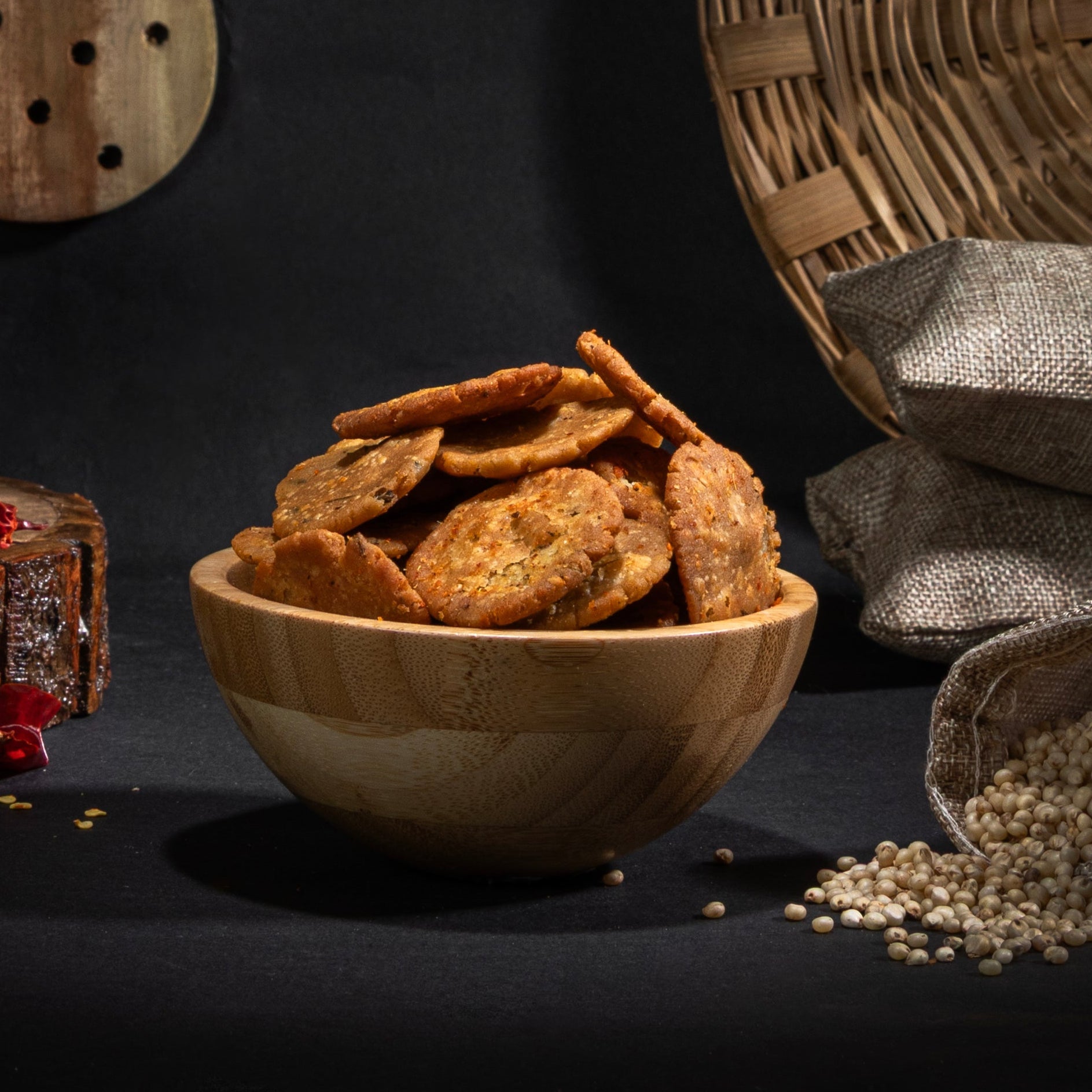 Millet Snacks, Jowar Crackers, Gluten free snack, preservative free