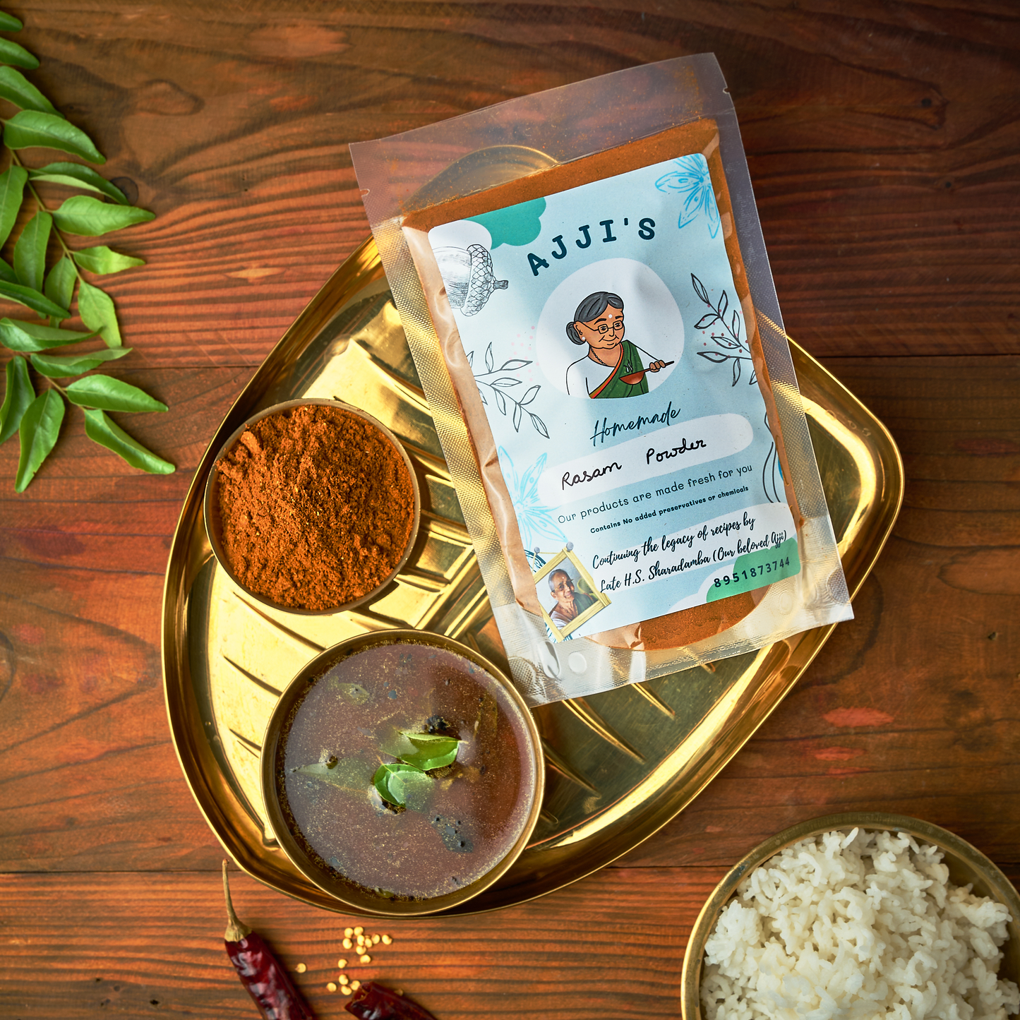 Karnataka Brahmin Style homemade rasam powder